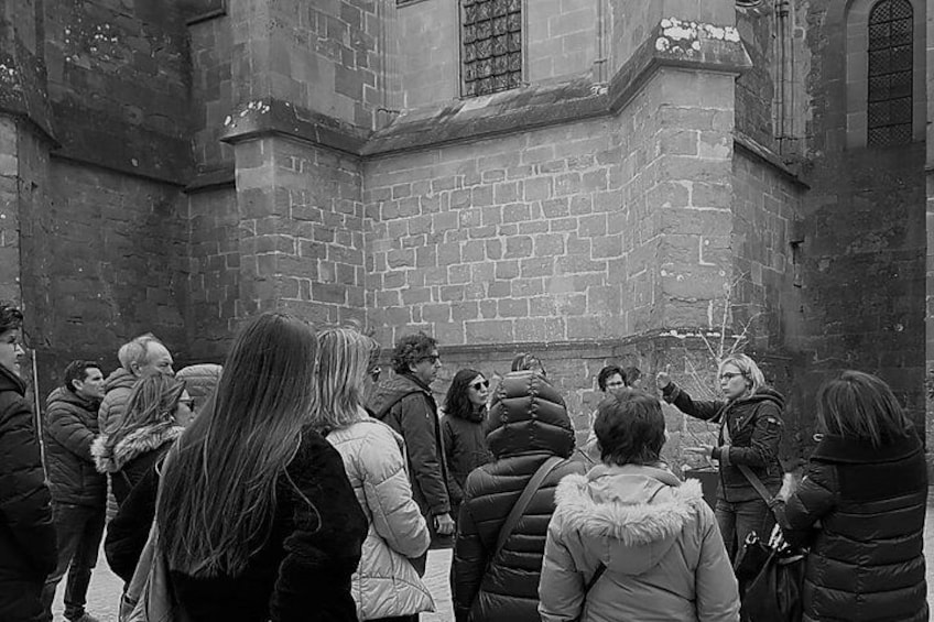 In front of the Basilica of St. Nazaire and St. Celse of the City of Carcassonne