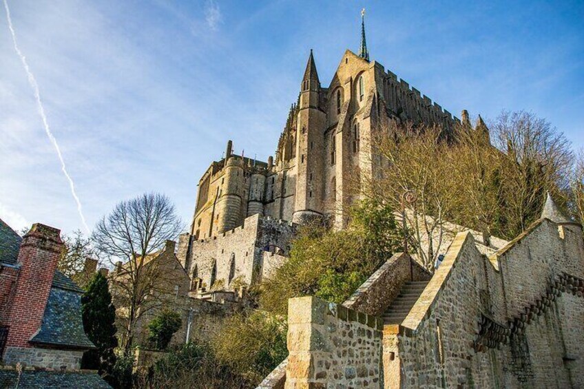 View of the Basilique at Mont-Saint-Michel in France