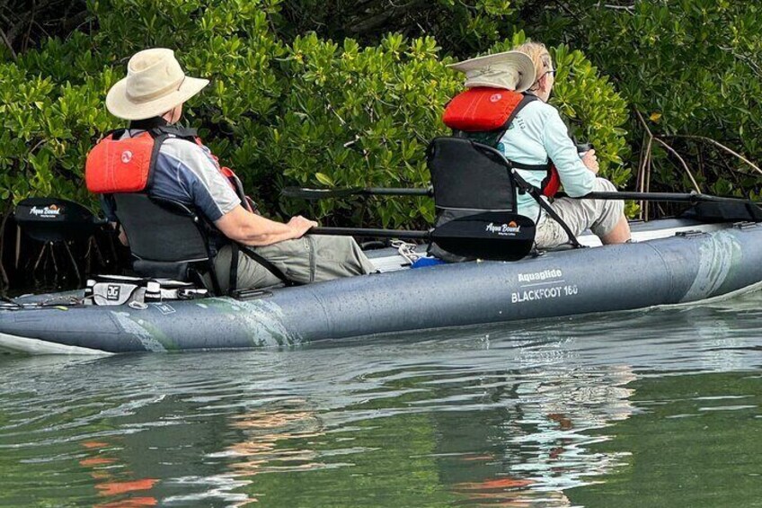 Seasoned kayakers enjoying our Bixpy electric motors on their tour.
