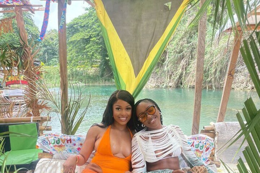 Blue Hole Waterfalls and Bamboo River Rafting Tour from Ocho Rios