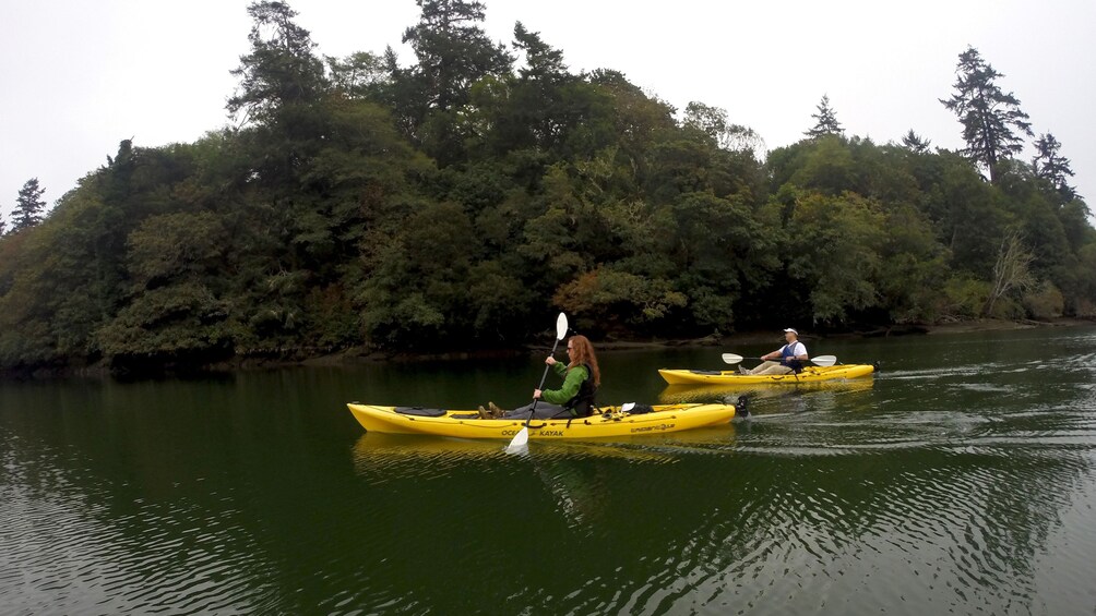 Kayaking pair in Oregon