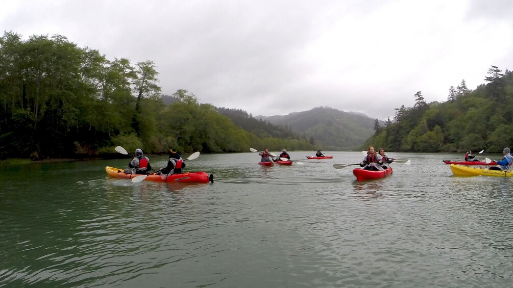 Kayaking group in Oregon