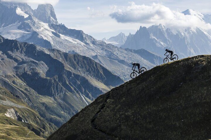 Ride at altitude above Chamonix on an electric mountain bike