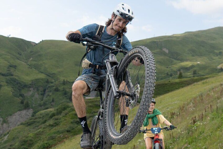 Ride at altitude above Chamonix on an electric mountain bike