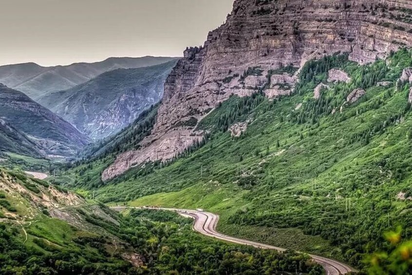 Aerial of part of Provo Canyon.