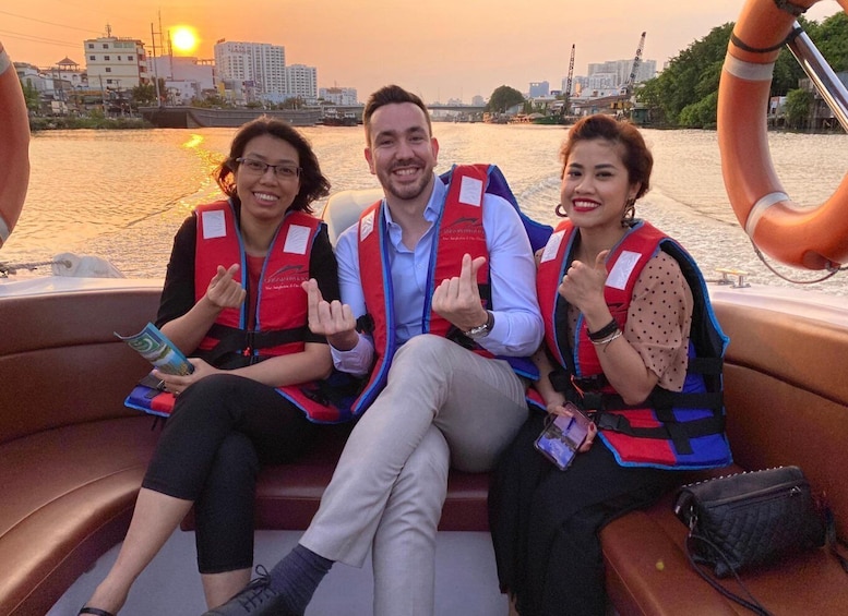 Picture 1 for Activity Ho Chi Minh City: Luxury Sunset Speedboat Tour with Cocktail