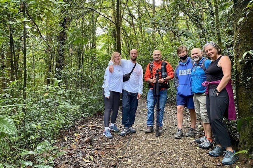 John starting a morning walk at the Cloud Forest