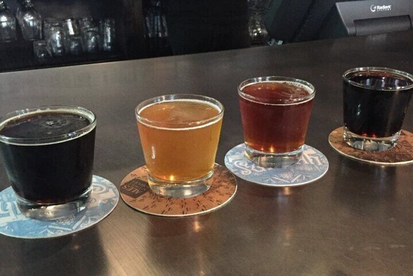 Tasting flights are available at all breweries to expand your horizons