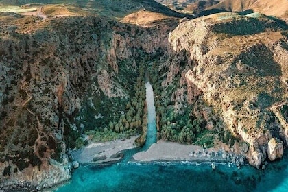 Vieille ville privée de Réthymnon, cascades de Kourtaliotiko et plage de Pr...