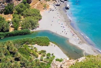 Private Rethymno old town,kourtaliotiko waterfalls& preveli beach