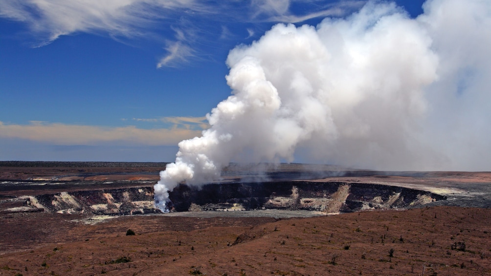 Steam from a volcano on Oahu