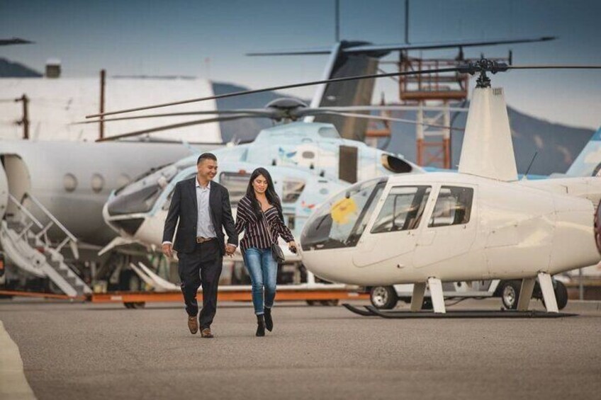 couple going for heli tour