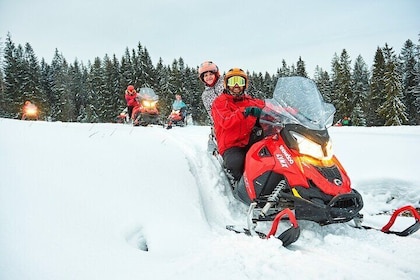 Zakopane: 3 hours Snowmobiles Guided Tour with bonfire and meal