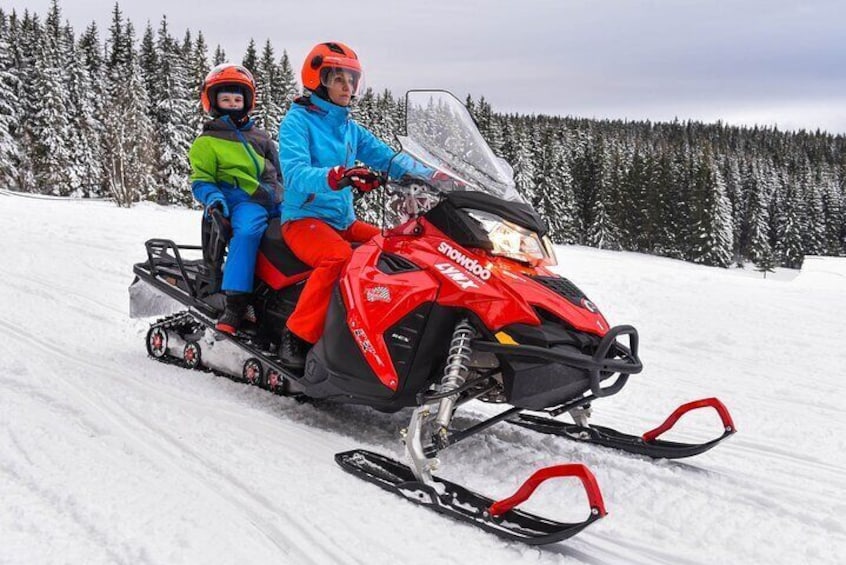 Zakopane: 3 hours Snowmobiles Guided Tour with bonfire and meal