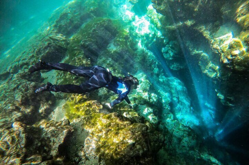 With water this clear, it sometimes feels like flying.