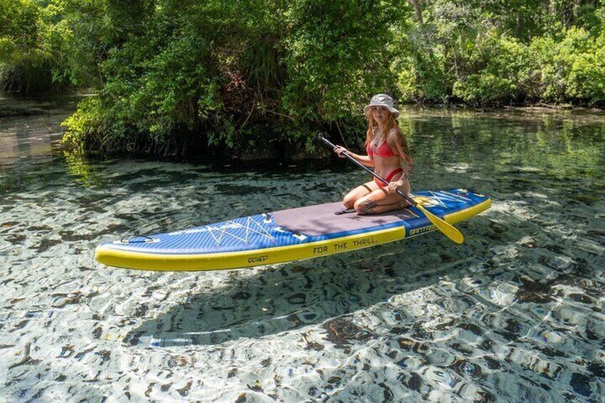 Paddle boarding is the best way to get to lesser-known springs.