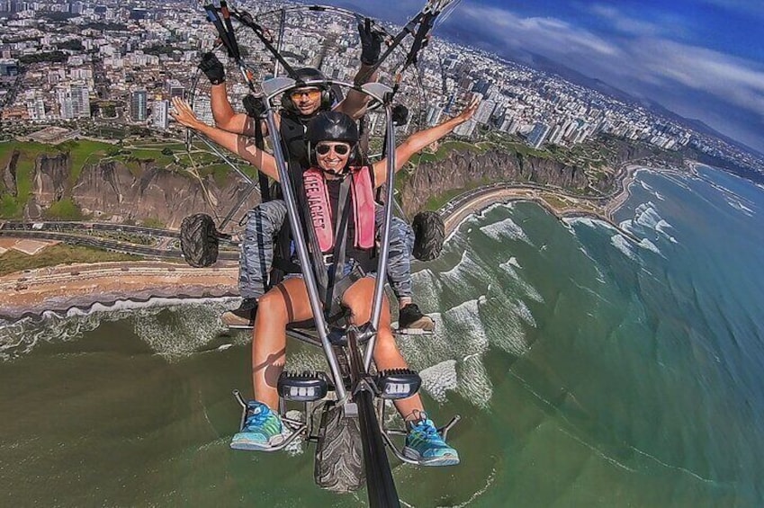 Paragliding Flight Along the Coast of Lima