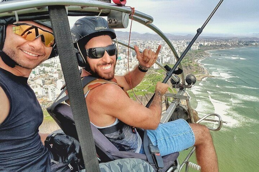 Paragliding Flight Along the Coast of Lima