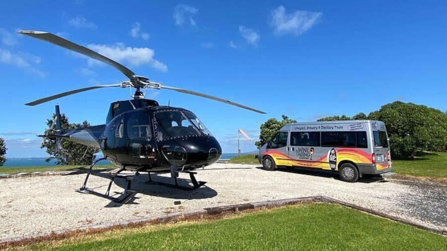 Waiheke Island - Arriving by helicopter