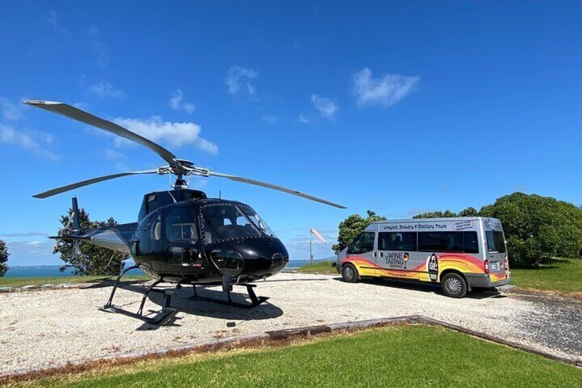 Waiheke Island - Arriving by helicopter