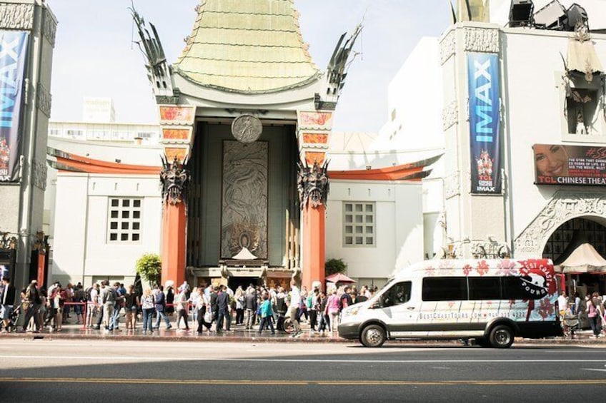 Grauman Chinese Theater! Seeing Hollywood, Celebrity Homes, Beverly Hills, Santa Monica, Venice Beach, and Downtown LA on our Best Coast Tours LA Tour!