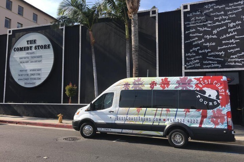 The Comedy Store! Seeing Hollywood, Celebrity Homes, Beverly Hills, Santa Monica, Venice Beach, and Downtown LA on our Best Coast Tours LA Tour!