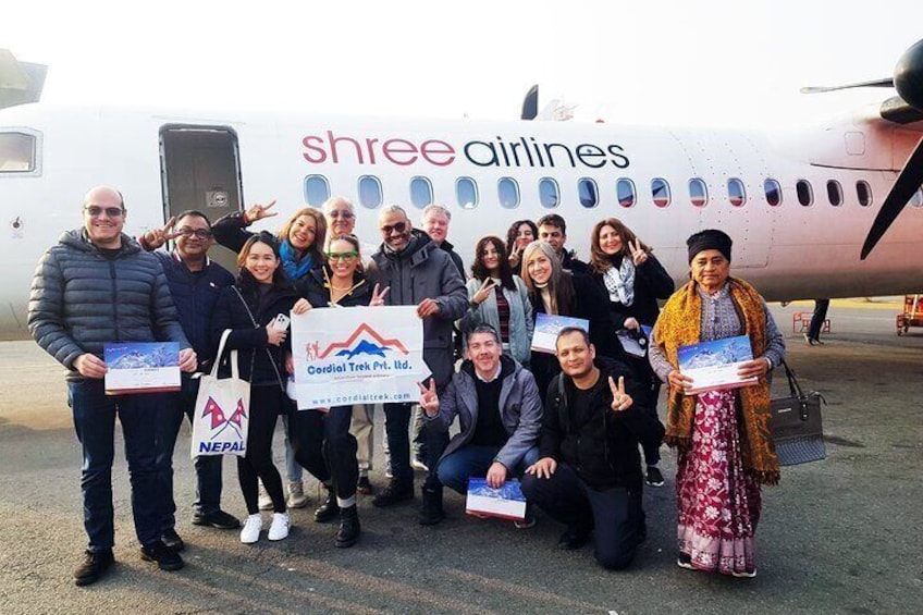Happy Travelers after their Mountain Flight