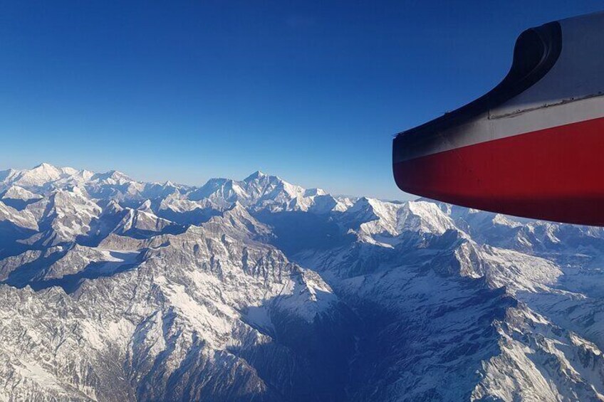 View of the mountains from aircraft