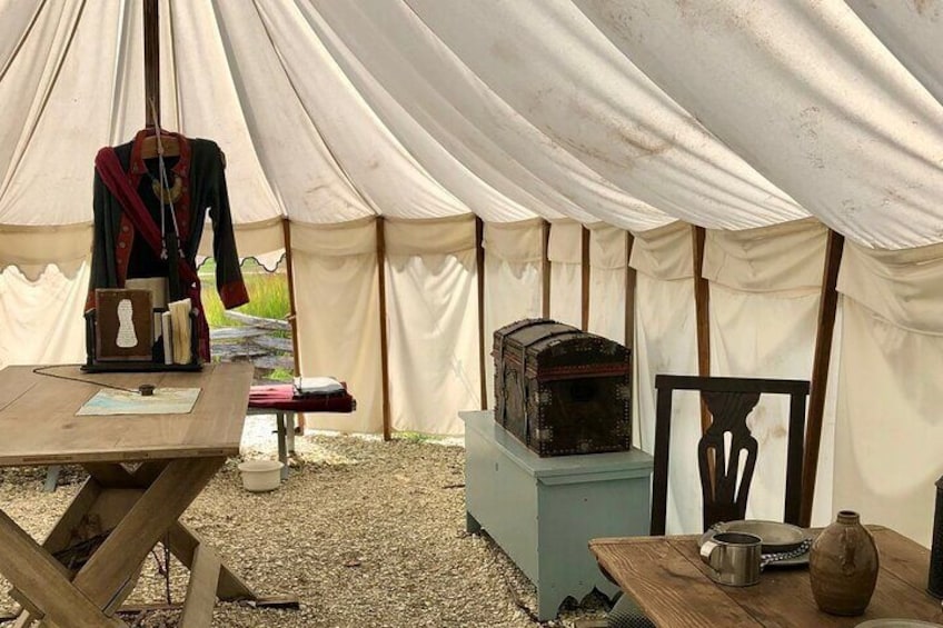 Inside the General’s tent at the State American Revolution Museum at Yorktown