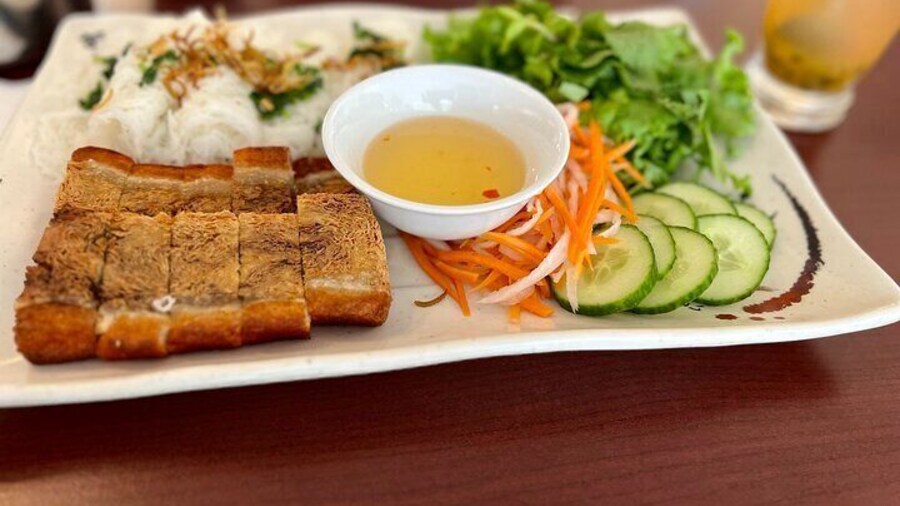 Vietnamese vegan crispy roasted pork imitation
