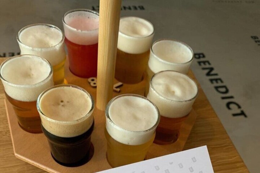 Prague Beer Tasting - 8 types of Czech beer included