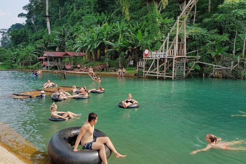 Full-Day Tour in Blue lagoon 3 with Caves and Zipline