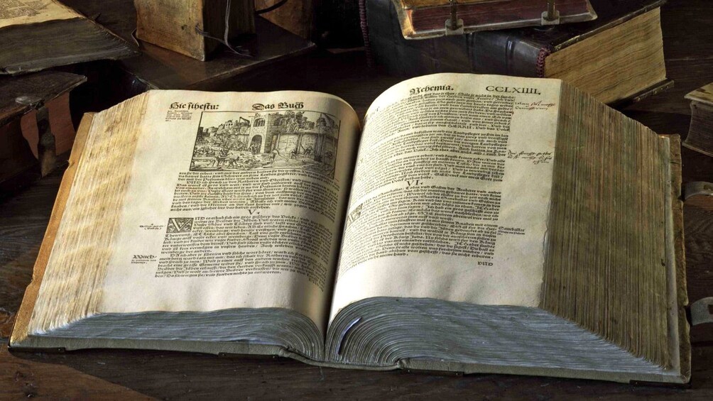 Martin Luther's bible at Wartburg Castle in Eisenach, Germany