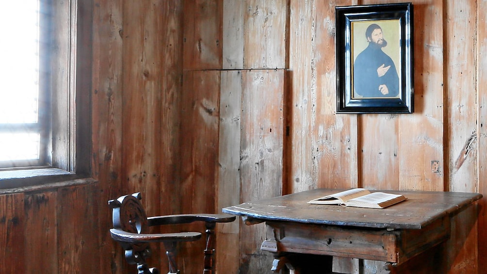 Desk in Wartburg Castle in Eisenach, Germany