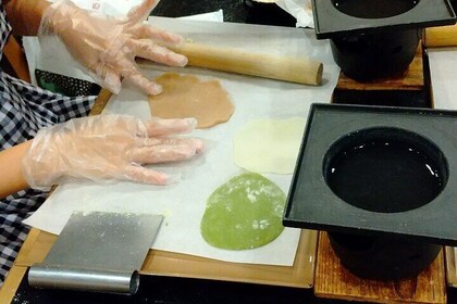 Making Unbaked yatsuhashi sweets,Embroidery musium and Arashiyama