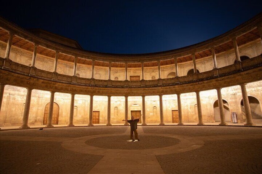 Charles V Palace at night 