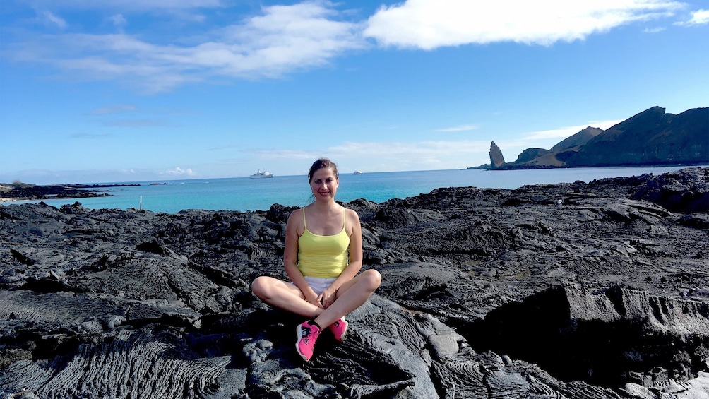 Woman enjoying the Galapagos Land Tour