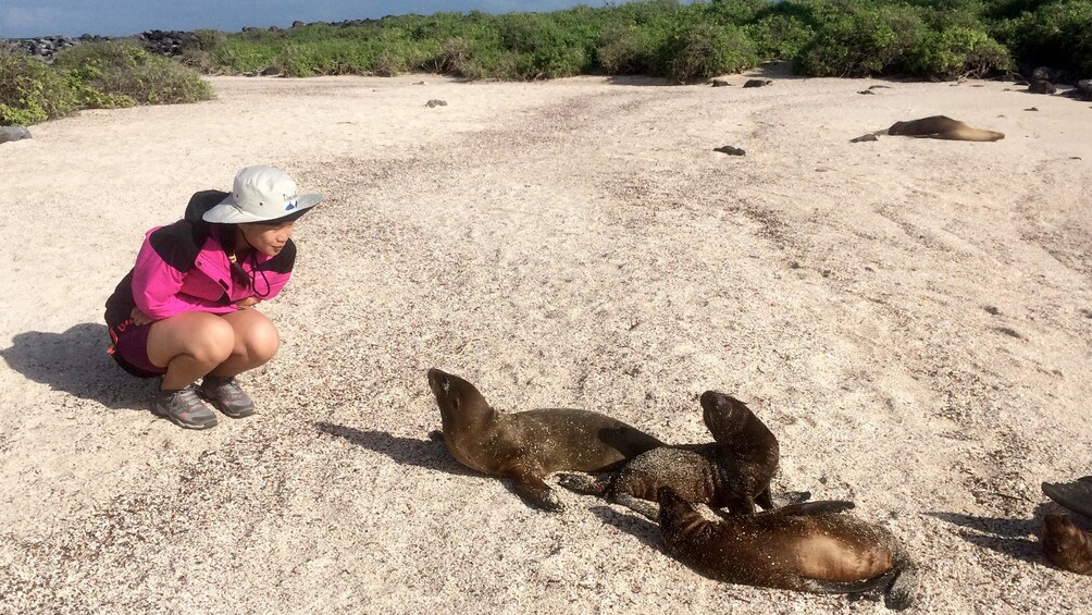 Woman enjoying the Galapagos Land Tour