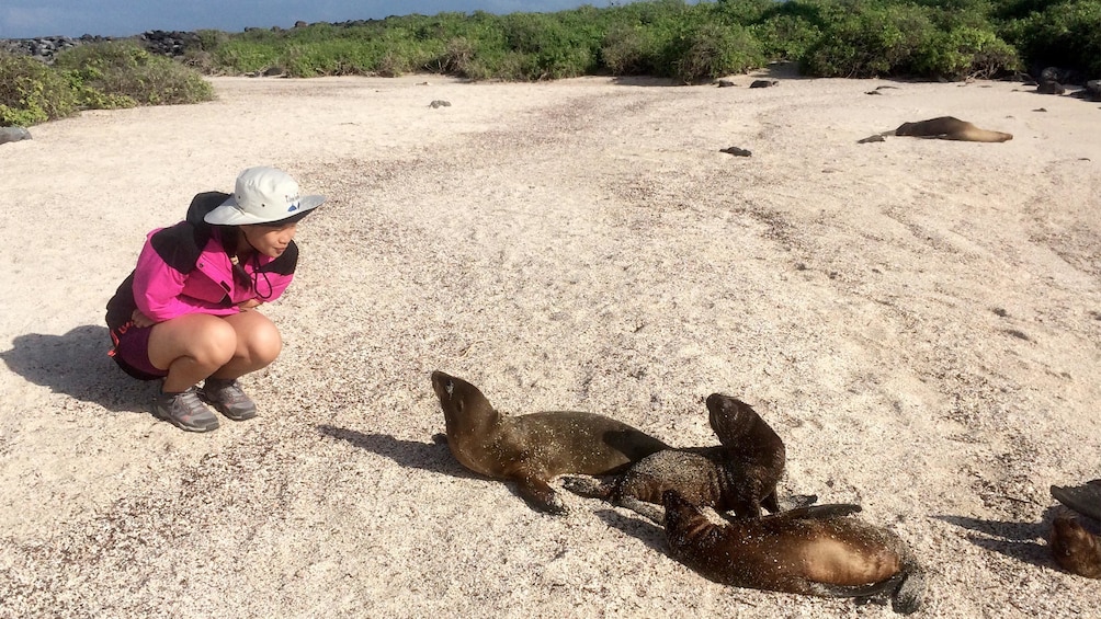 Woman enjoying the Galapagos Land Tour