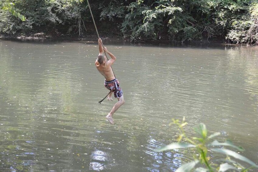 Swimming, tree limb diving and rope swing fun. We also have tie out floats you can use for free!