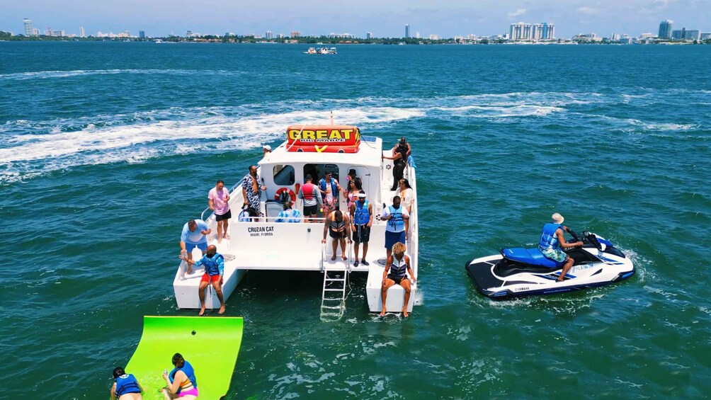 Miami: Catamaran Cruise with Water Sports Package and Party