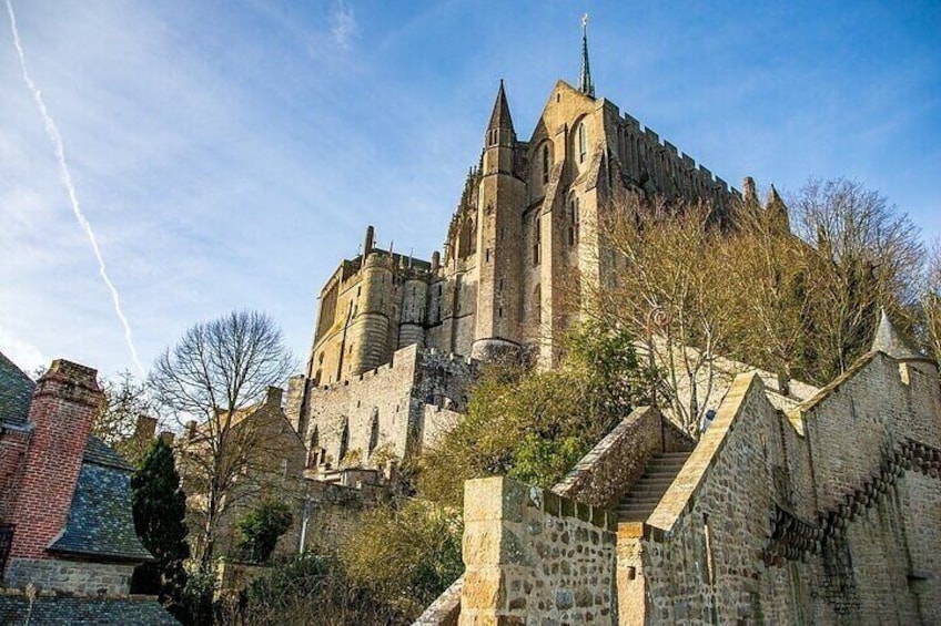 View of the Basilica of Mont-Saint-Michel, France
