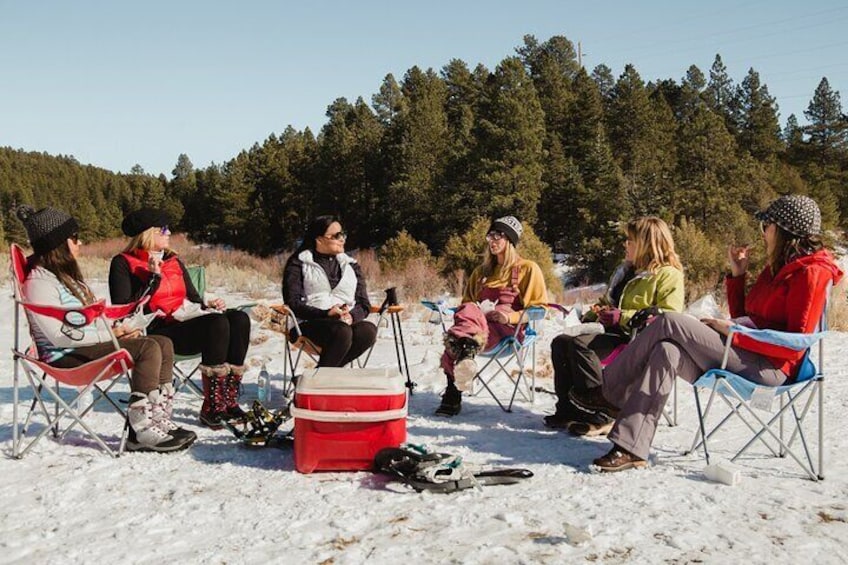 Enjoy a gourmet local lunch tailgating after your snowhoeing