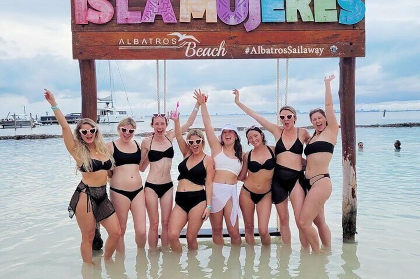 Adults only beach club at Isla Mujeres Catamaran Tour