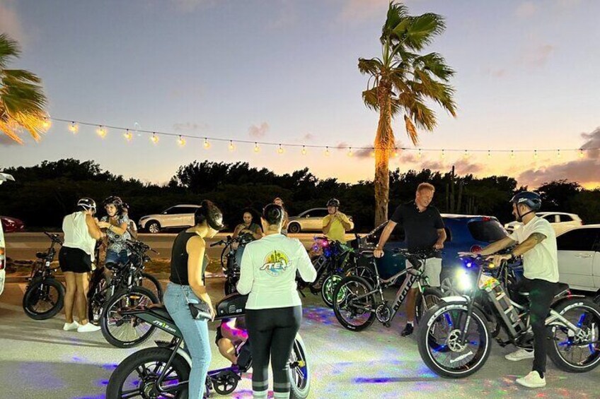 Twilight Neon Glow Electric Bike Downtown Oranjestad Experience