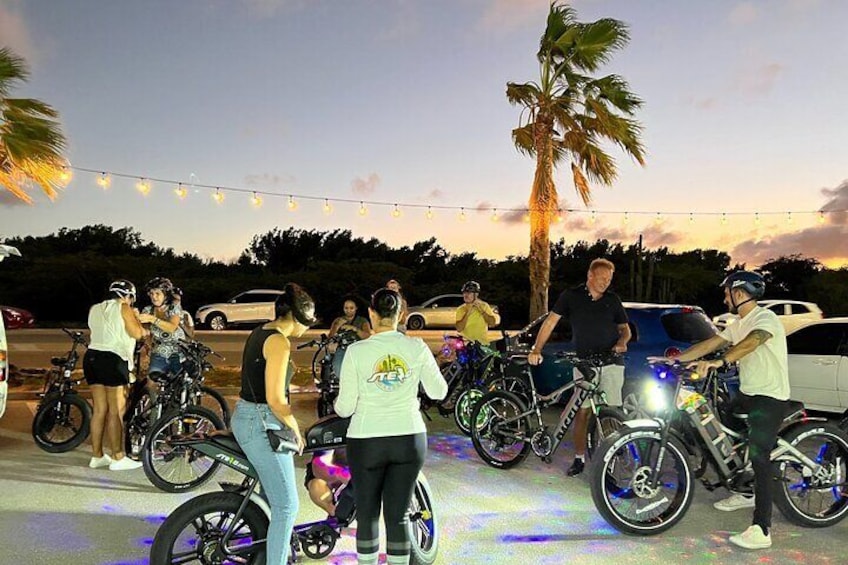 Twilight Neon Glow Electric Bike Downtown Oranjestad Experience