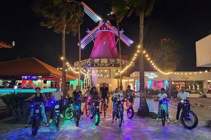 Twilight Neon Glow Electric Bike Downtown Oranjestad Experience