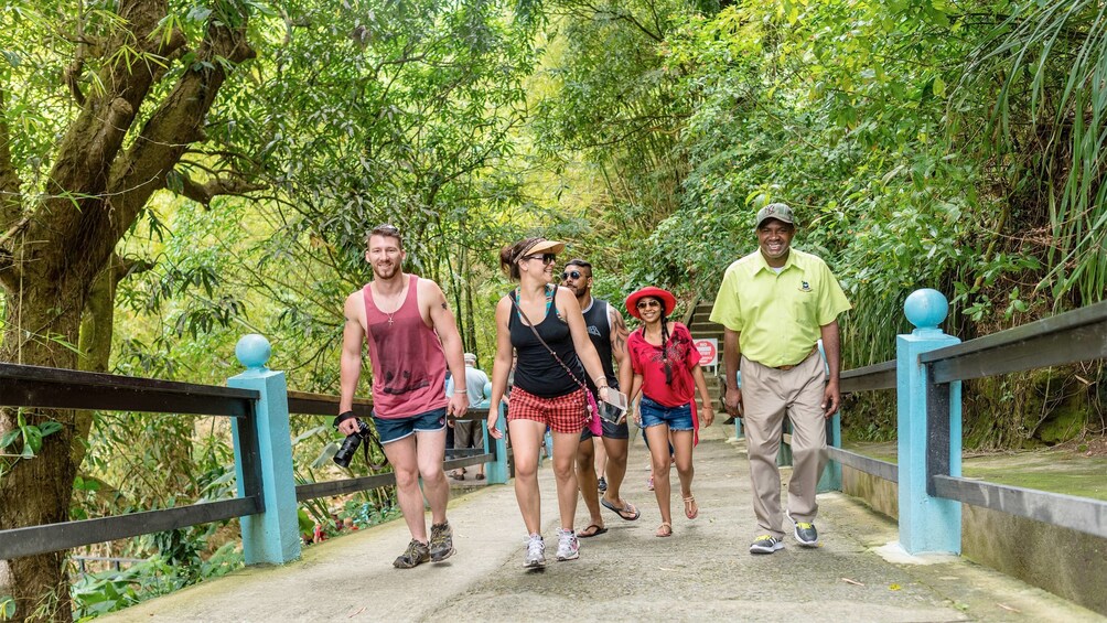 Group touring the Volcano & The Mud Baths tour in St. Lucia