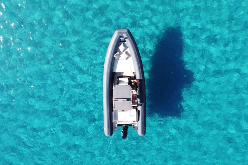 Villasimius: maxi RIB tour, 3 swim stops and snorkeling