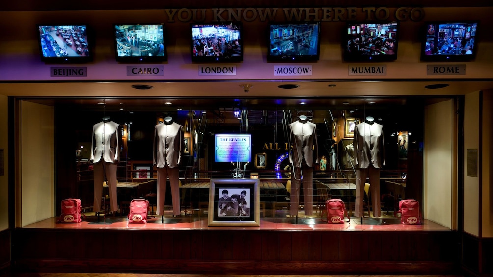 The Beatles display at the Hard Rock Cafe in New York